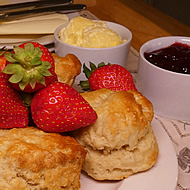 A scrumptious cream tea awaits on your arrival