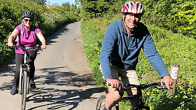 Cycling on quiet country lanes on Dartmoor